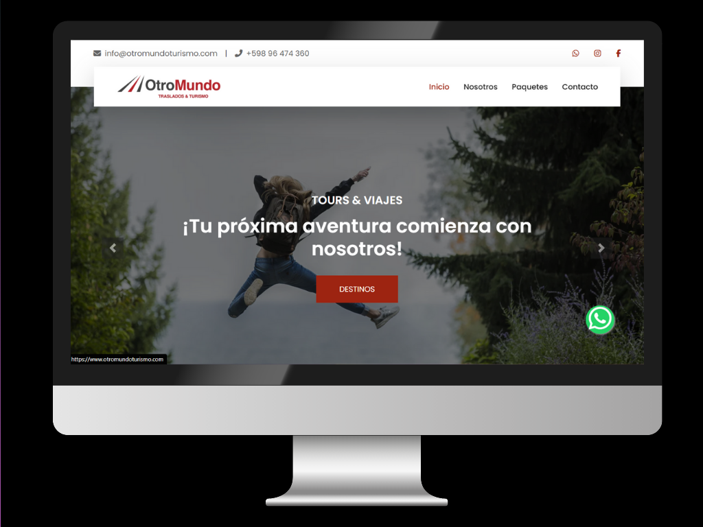Diseño de sitio web para agencia de viajes en Uruguay - Otro Mundo Turismo